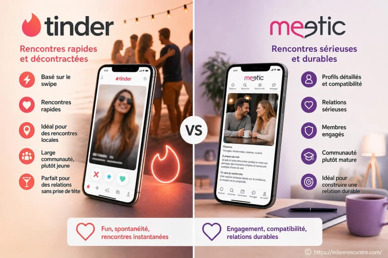 Quelle est la différence entre tinder et meetic ?