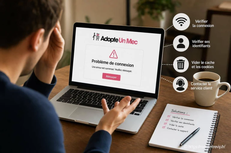 Problème de connexion sur AdopteUnMec : solutions et conseils